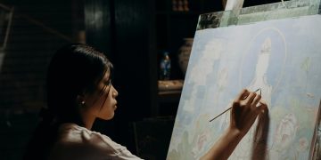 artist, woman, painter, portrait, artwork, vietnam, black wallpaper, black, artist, artist, artist, artist, artist, painter, painter