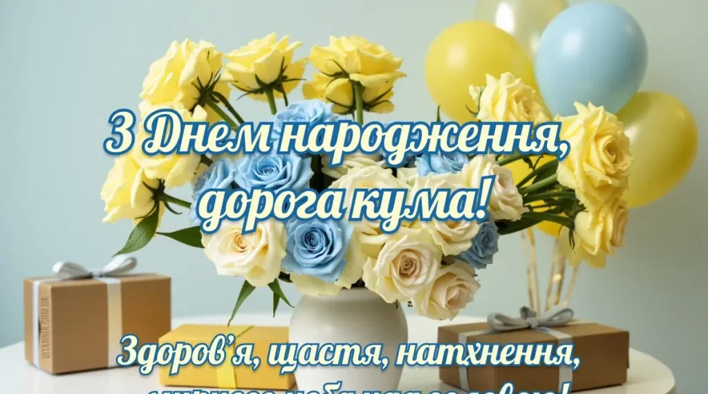 Привітання з днем народження кумі